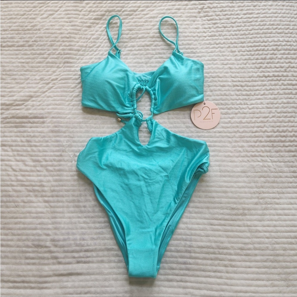 NWT Power 2 The Flower Astrea swimsuit in turquoise size M